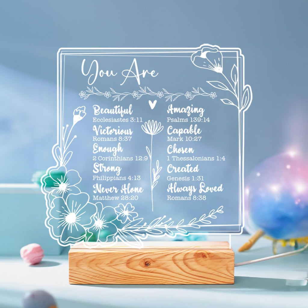 Christian Personalized Gift – LED Night Light with Jesus and Cross Design