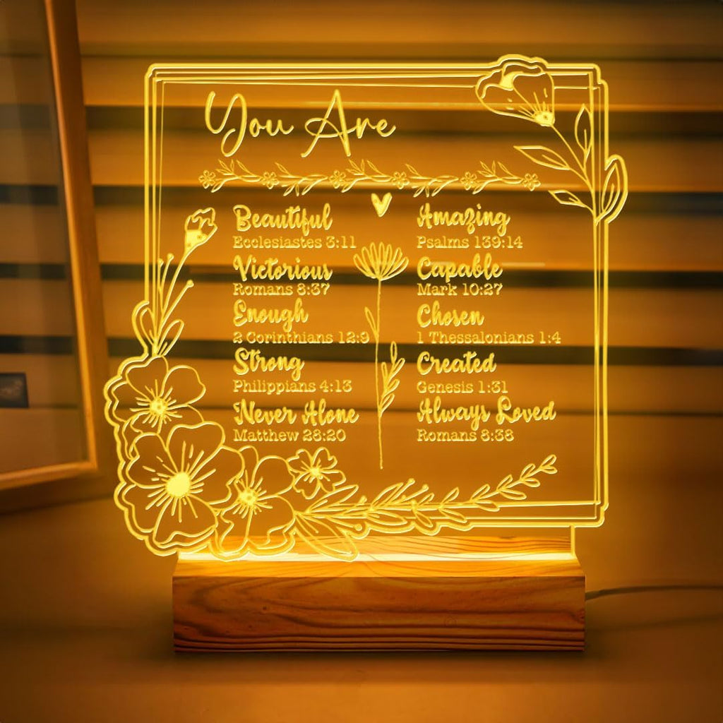 Christian Personalized Gift – LED Night Light with Jesus and Cross Design