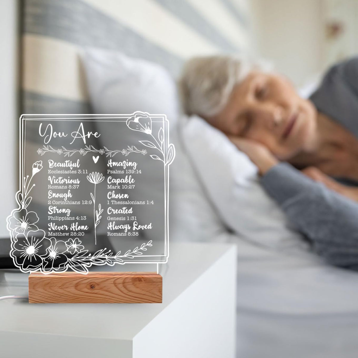 Christian Personalized Gift – LED Night Light with Jesus and Cross Design