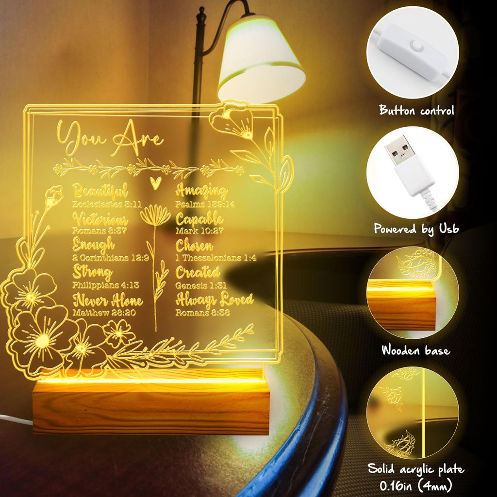 Christian Personalized Gift – LED Night Light with Jesus and Cross Design