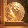 Personalized Jesus 3D Effect Night Light, Engraved Wood Base Christian